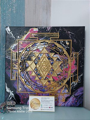 Painel Sri Yantra 30x30x4cm