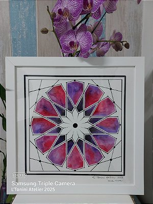 Mandala Flor de Marrakesh em Aquarela 30x30cm
