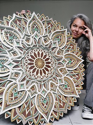 Mandala 3D 7C Flor de Gaia | Natureza (do 40cm ao 90cm)