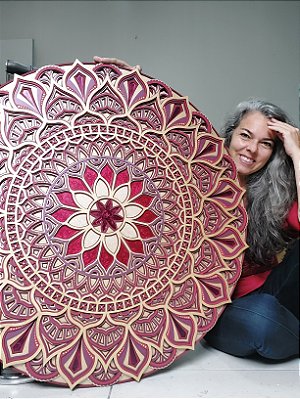 Mandala 3D 6C Rosa do Deserto (do 30cm ao 90cm)