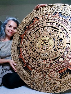 Mandala 3D 6C Calendário Asteca (do 40cm ao 90cm)