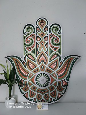 Mão de Hamsa 3D 5C Tons terrosos (do 20cm ao 90cm)