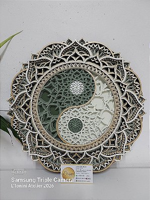 Mandala 3D 8C Yin Yang | Natureza (do 25cm ao 90cm)