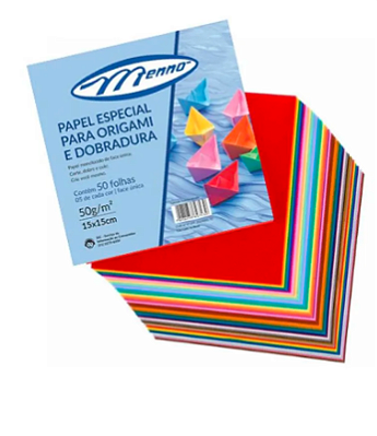 Pacote Papel Especial Para Origami e Dobradura 50Fls + Menno