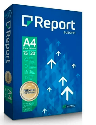 Papel Sulfite A4 75G Branco Report C/500Fls - Suzano Report