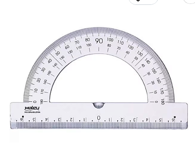 Transferidor Plastico 180 Graus Chanfrado - Waleu