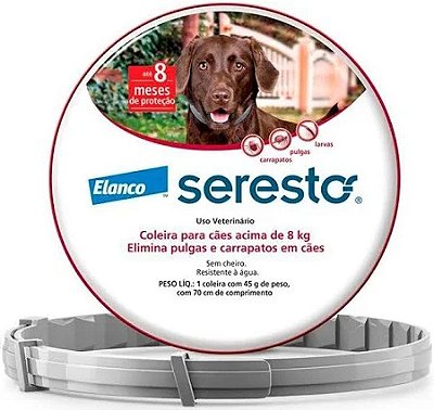 COLEIRA SERESTO ACIMA 8KG