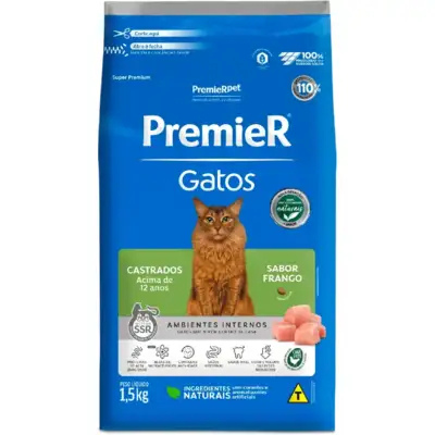Ração Premier Amb Int Gatos Castr +12a 1,5Kg