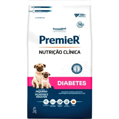 Ração Premier Nutr Clin Cães Diabetes Peq Porte 2Kg