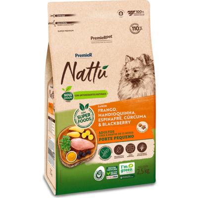 RACAO PREMIER NATTU CAES AD RP MANDIOQUINHA 2,5KG