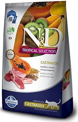 Ração ND Tropical Selection Feline Cast Cordeiro 7Kg