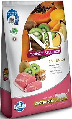 RACAO ND TROPICAL SELECTION FELINE CAST SUINO 0,4KG