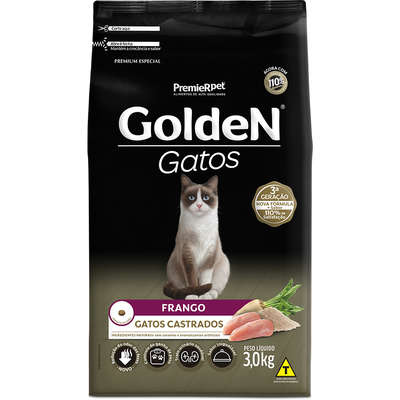 RACAO GOLDEN GATOS CASTRADOS FRANGO 3KG
