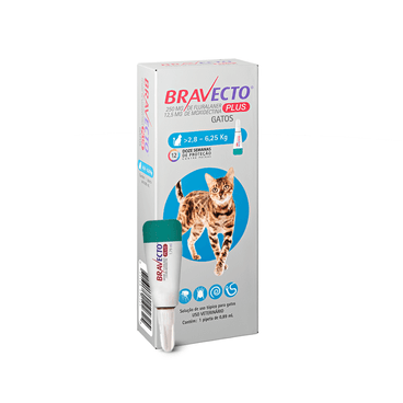 Bravecto Plus Gatos De 2,8 a 6,25kg 250mg