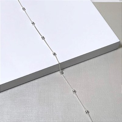 Tornozeleira Bolinhas Prata 925