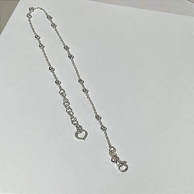 Tornozeleira Bolinhas Prata 925