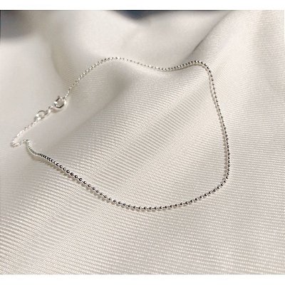 Tornozeleira Bolinhas Diamantada Prata 925