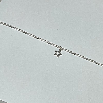 Tornozeleira Prata Estrela Vazada