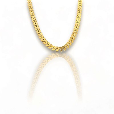 Corrente  Dourada Escamas de Peixe