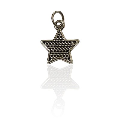 Pingente Estrela Prata Envelhecida 925