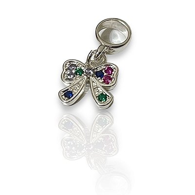 Berloque Laço Colorido  Prata 925