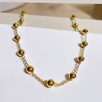Corrente Esferas Dourada
