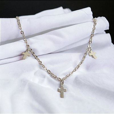 Choker Cruz Prata 925
