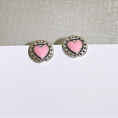 Brinco Coração Rosa Inspiração Prata 925