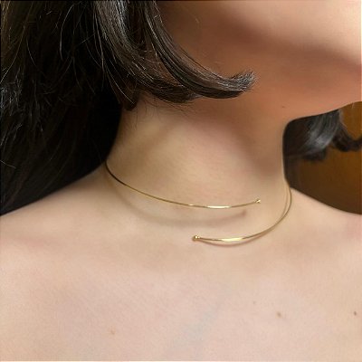 Gargantilha Aro 2 Fios Dourado