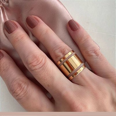 Anel Gladiador Ajustável Dourado