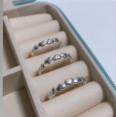 Anel Prata Coração