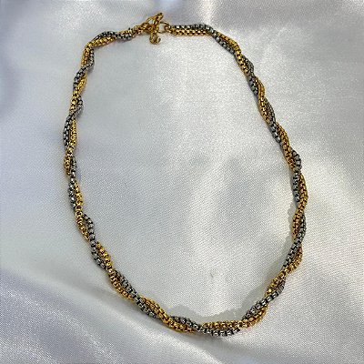 Corrente Torcida 2 Banhos Dourado