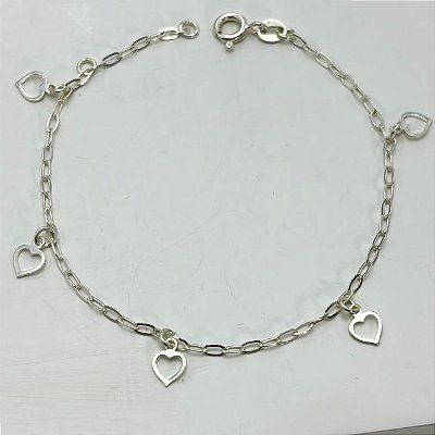 Pulseira Coração Vazado Prata 925