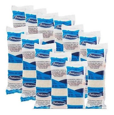 Atadura De Crepe 20cm x 1,8m 13 Fios com 12 Unidades - Orthocrem