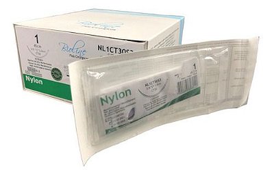 Nl Fio Nylon Nº 1 45 Cm 3/8 T 3,0 Cm Caixa Com 24 Unidades - Bioline