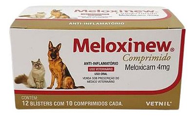 Meloxinew Comprimido 4 Mg Com 120 Comprimidos – Vetnil