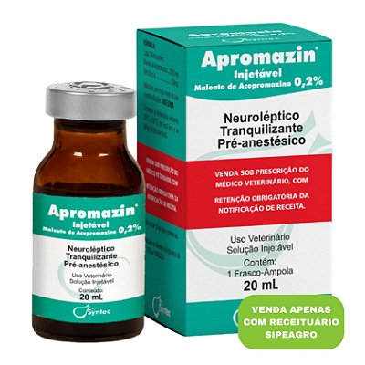 Apromazin (Acepromazina) 0,2% 20 mL (Controlado) - Syntec