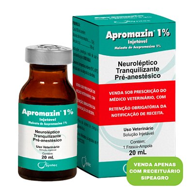 Apromazin (Acepromazina) 1% 20 mL (Controlado) - Syntec