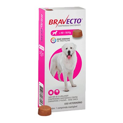 Bravecto 40 a 56 Kg Antipulgas e Carrapatos - MSD