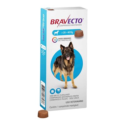 Bravecto 20 a 40 Kg Antipulgas e Carrapatos - MSD