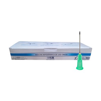 Agulha 40 x 0,8 mm Hipodérmica Descartável 100 Unidades - SR