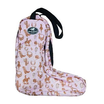 Porta Bota Estampa Country Rosa - Boots Horse
