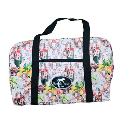 Bolsa Para Sela Em Nylon Estampa Wild West - Boots Horse