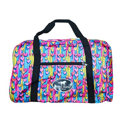Bolsa Para Sela Em Nylon Estampa Corações - Boots Horse