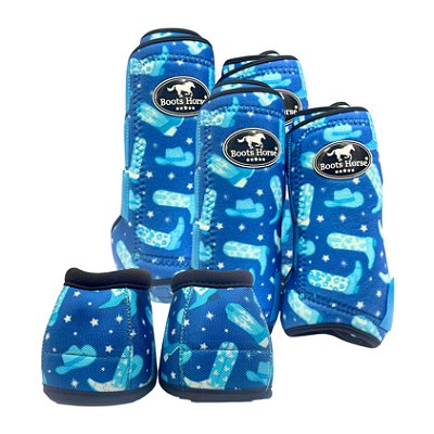 Kit Color Completo Estampa Botas Azul - Boots Horse