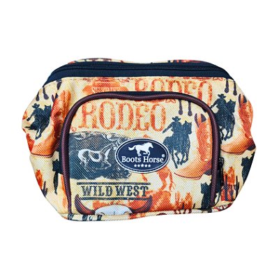 Pochete Mod Exportação Estampa Rodeo Bege Tamanho G - Boots Horse