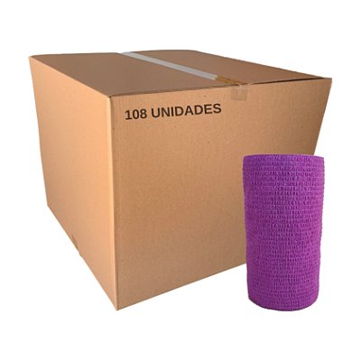 Atadura 10 cm X 4,5 mt Roxo Caixa Com 108 Unidades