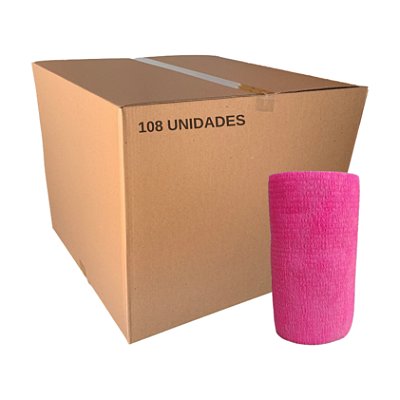Atadura 10 cm X 4,5 mt Rosa Caixa Com 108 Unidades