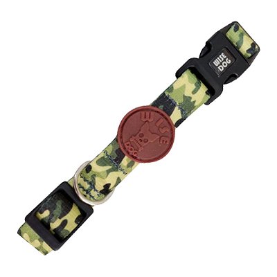 Coleira Tradicional Tamanho M Camuflada - Wise Dog