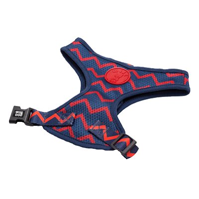 Coleira Peitoral Easy Tamanho P Azul Com Vermelho - Wise Dog